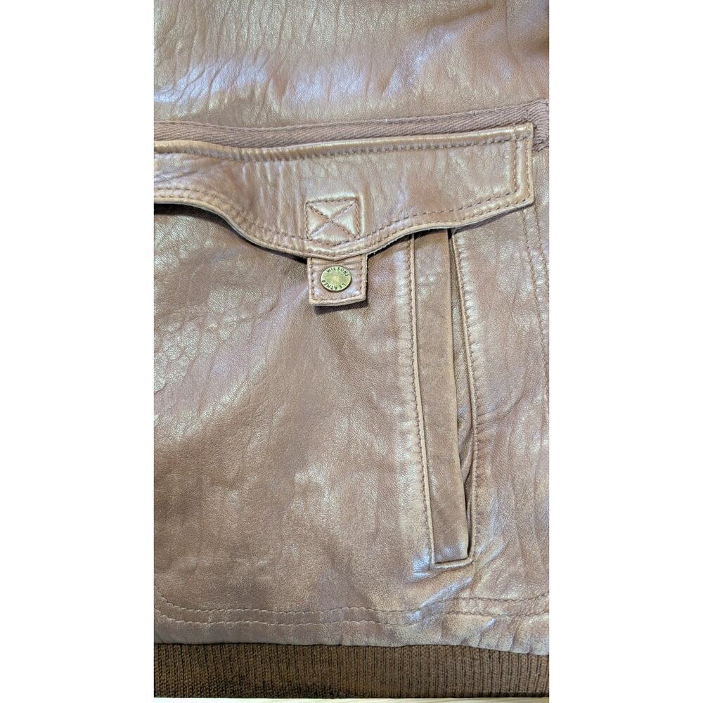 Vintage Brown Wilson's Leather Bomber Jacket with Faux Shearling Collar - XL - Picture 11 of 13